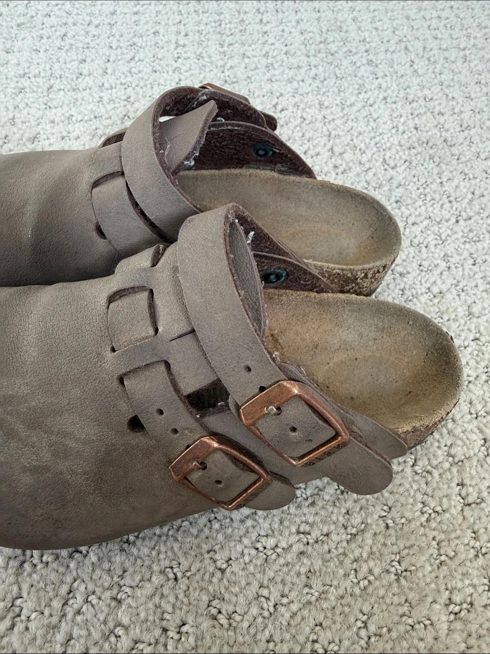 Birkenstock Kids Dark Brown Double-Buckle Clogs